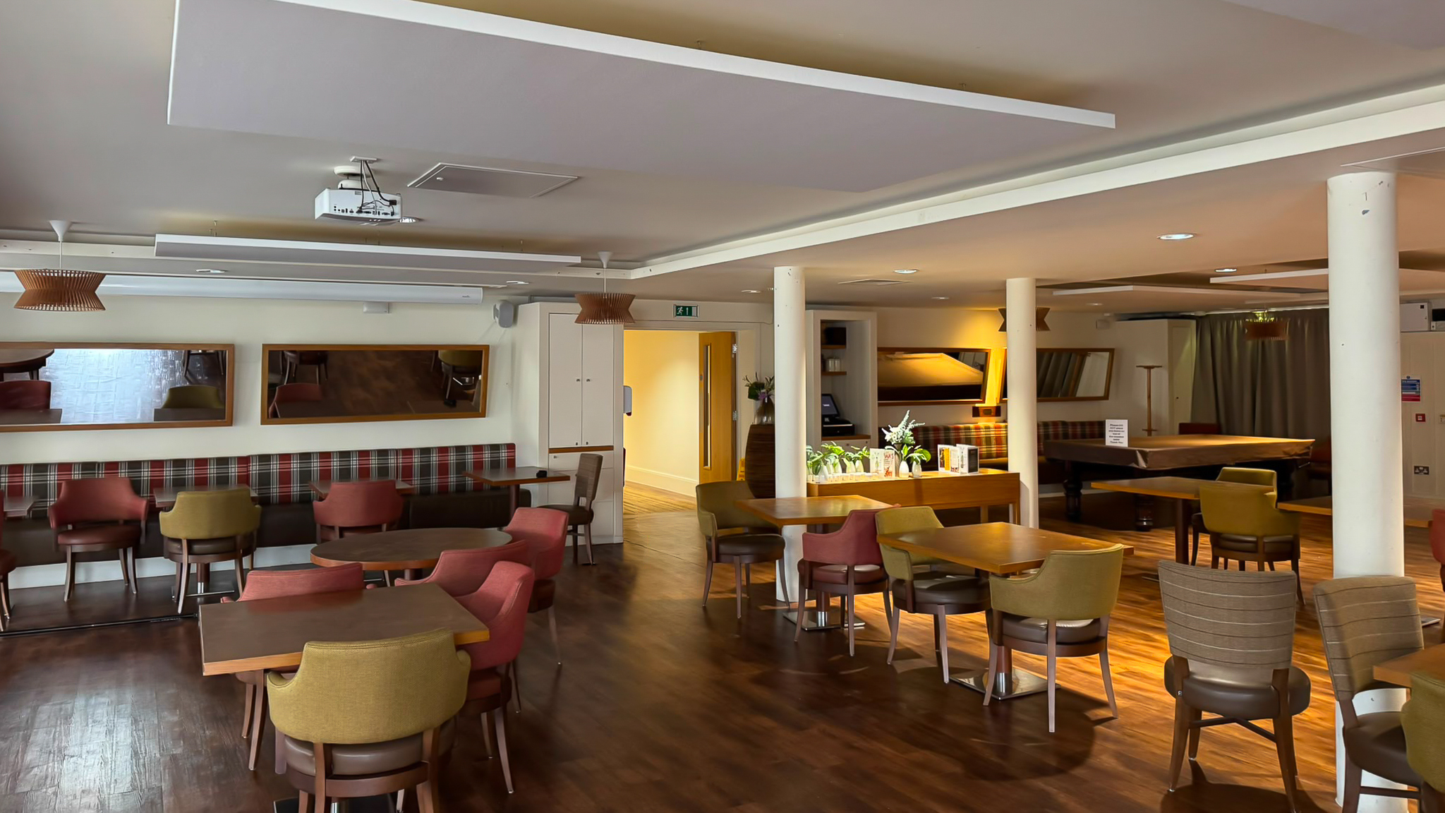 Silent Space acoustic rafts installed in a retirement village restaurant