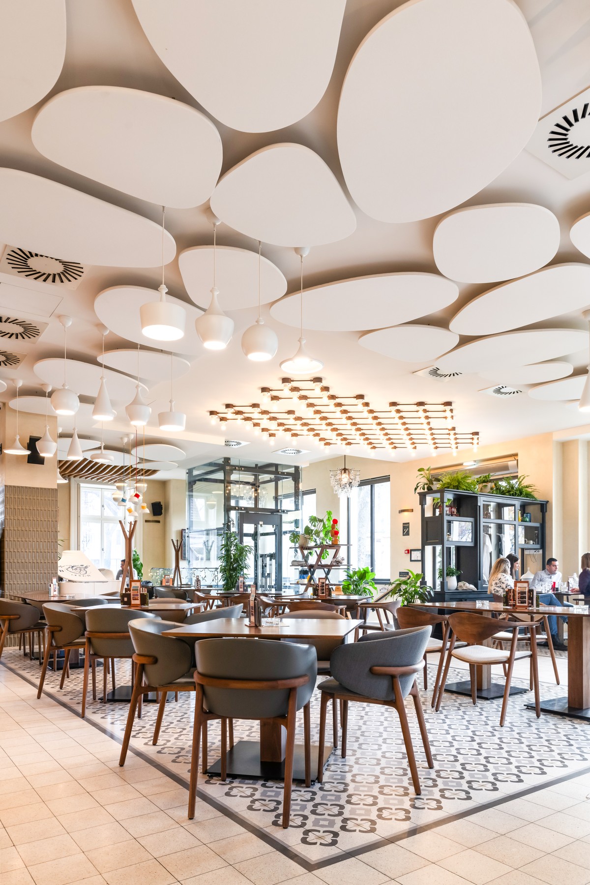 Acoustic Ceiling Panels in Restaurant